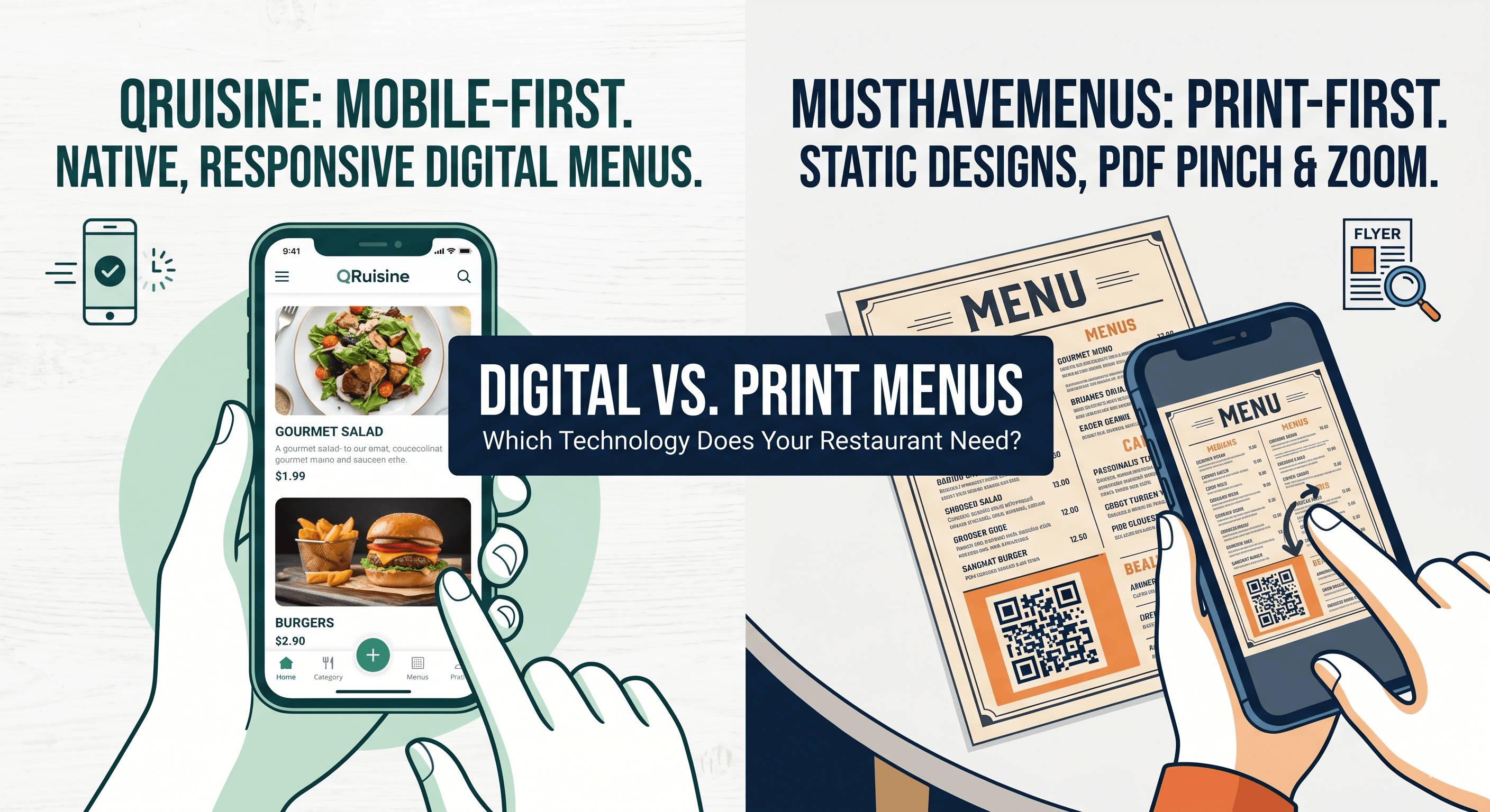QRuisine vs. MustHaveMenus: Mobile-First Menus vs. Print Designs